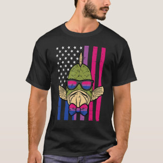 Bisexual Fish US Flag Bi Pride Flag Lgbt Patriotic T-Shirt