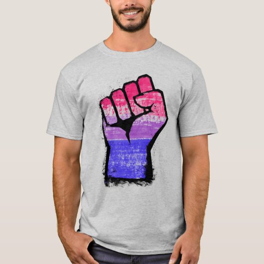 Bisexual Fist Pride T - Shirt (Vorderseite)