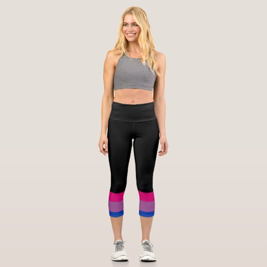 Bisexual Flag Capri Leggings (Vorderseite)