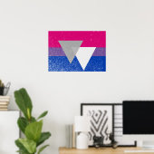 BISEXUAL FLAG ORIGINAL MIT SYMBOL -.pnng Poster (Heimbüro)