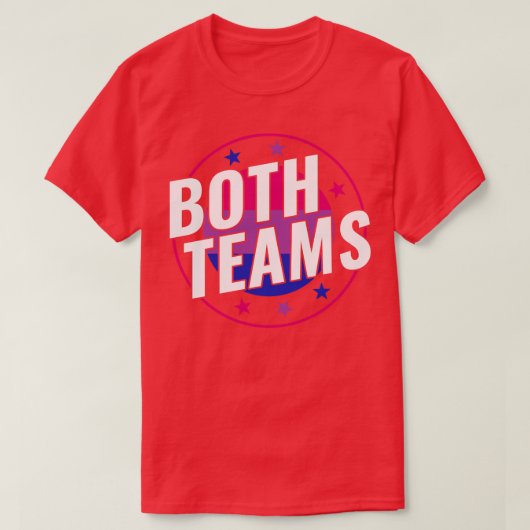 Bisexual Funny Bi zwei Teams LGBT T-Shirt (Design vorne)