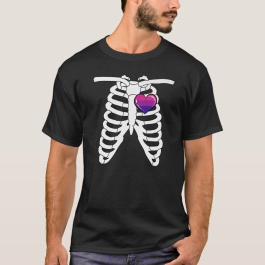 Bisexual Halloween Pride Skeleton Lgbtq Bi Hallow T-Shirt (Vorderseite)