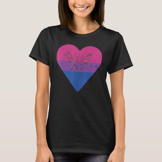 Bisexual Heart Bisexuality Bi Love Flag LGBTQ Prid T-Shirt (Vorderseite)