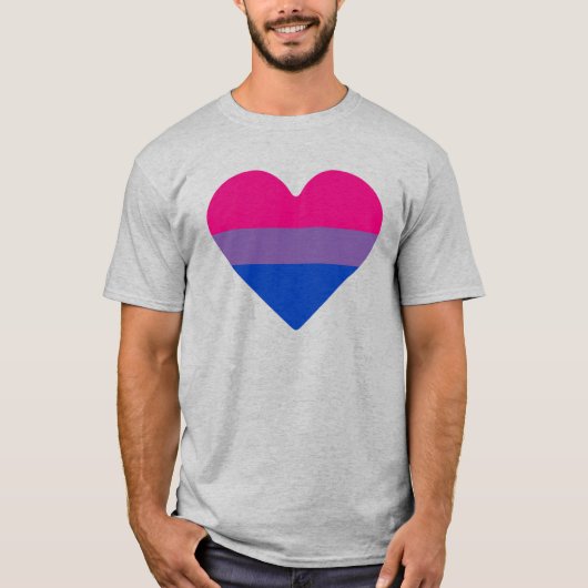 Bisexual Heart Pride T - Shirt (Vorderseite)