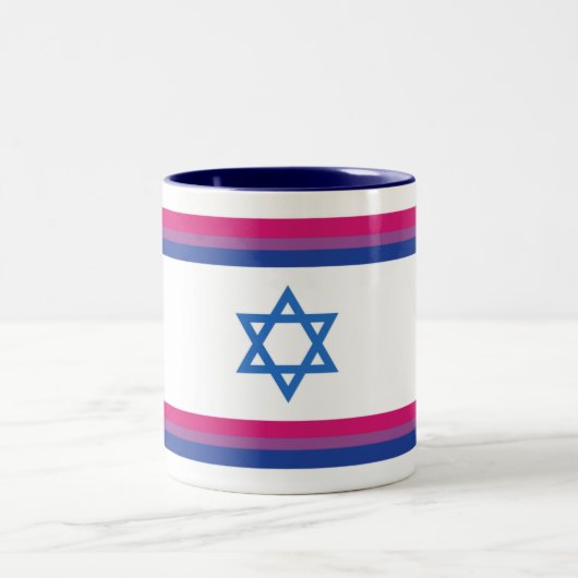 Bisexual Israel Pride Flag Small Zweifarbige Tasse (Mittel)