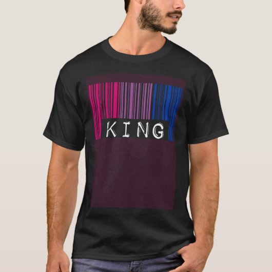 Bisexual King Barcode Trendy Bisexual Pride Flag A T-Shirt (Vorderseite)