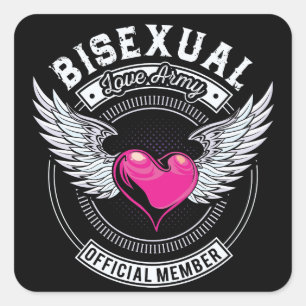 Bisexual-Liebe-Armee-Aufkleber (klein) Quadratischer Aufkleber