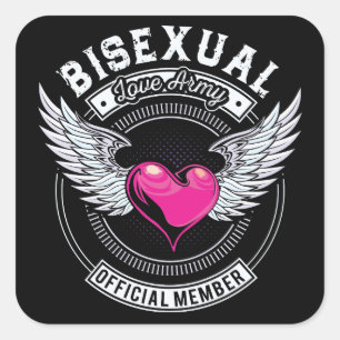 Bisexual-Liebe-Armee-Aufkleber Quadratischer Aufkleber