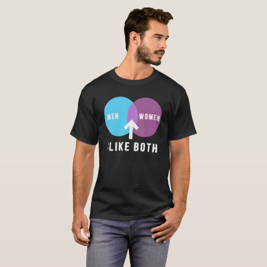 bisexual men women i like both venn diagram lgbt p T-Shirt (Vorne ganz)