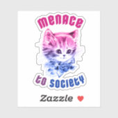 Bisexual Menace Kitty Aufkleber (Blatt)