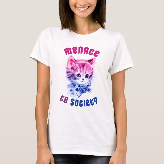 Bisexual Menace Kitty T-Shirt (Vorderseite)