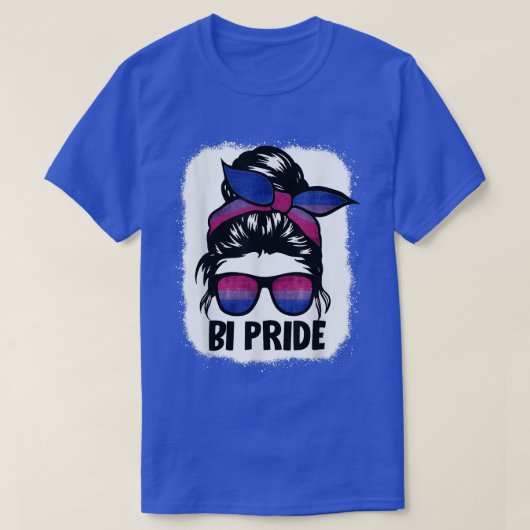 Bisexual Messy Bun LGBT-Q Cool Subtle Bi Pride Fla T-Shirt (Design vorne)