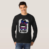 Bisexual Messy Bun Lgbt Q Cool Subtle Bi Pride Fla T-Shirt (Vorne ganz)