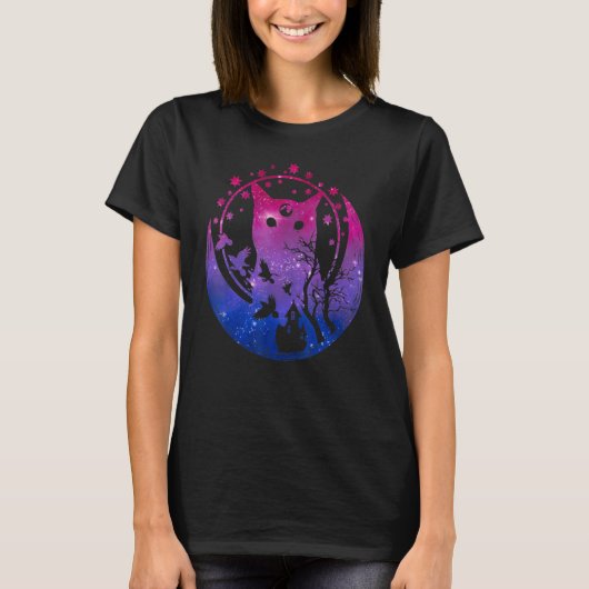 Bisexual Moon Space Cat Lgbt Gay Festival Prix Wi T-Shirt (Vorderseite)