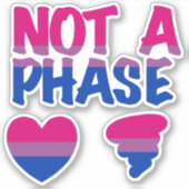 Bisexual Not Phase Heart Custom-Cut Vinyl Sticker (Vorderseite)