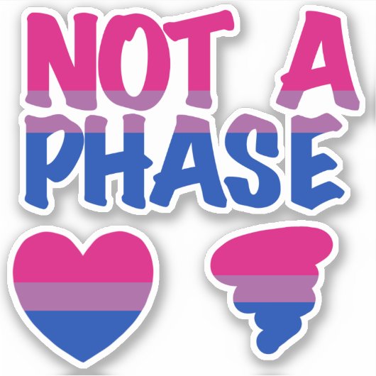 Bisexual Not Phase Heart Custom-Cut Vinyl Sticker (Vorderseite)