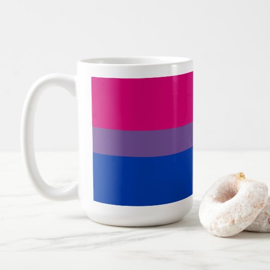 Bisexual Pride Banner Kaffeetasse (Mit Donut)
