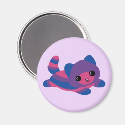 Bisexual Pride Cat Magnet (Vorderseite/Rückseite)