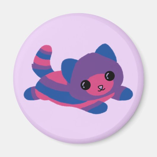 Bisexual Pride Cat Magnet (Vorne)