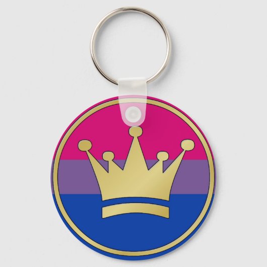 Bisexual Pride Crown Schlüsselanhänger (Vorderseite)