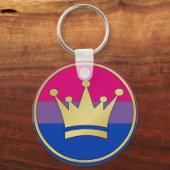 Bisexual Pride Crown Schlüsselanhänger (Vorderseite)