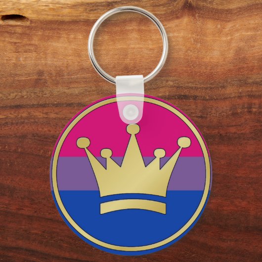 Bisexual Pride Crown Schlüsselanhänger (Vorderseite)