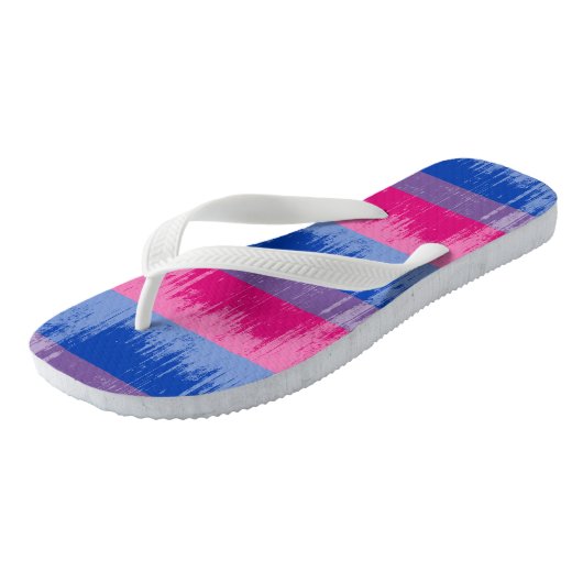 BISEXUAL PRIDE DISTRESSED DESIGN -.pnng Badesandalen (Schrägansicht)