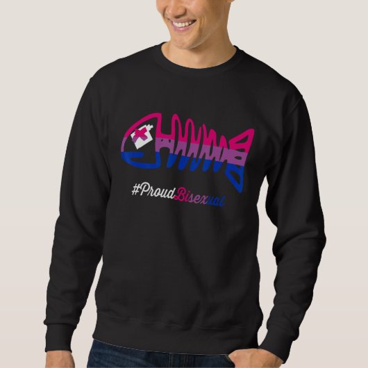 Bisexual Pride Fish Skeleton Lgbtq Bisexuality Bi Sweatshirt (Vorderseite)