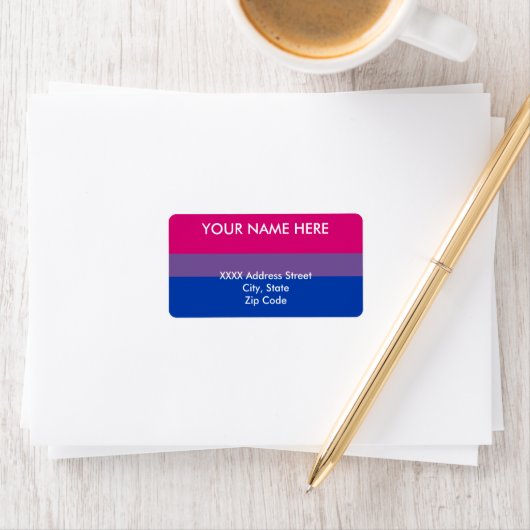 Bisexual Pride Flag Adressaufkleber (Insitu)