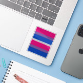 Bisexual Pride Flag Aufkleber (Laptop mit iPhone)