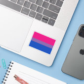 Bisexual Pride Flag Aufkleber (Laptop mit iPhone)