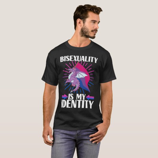 Bisexual Pride Flag Bisexual Dragon T-Shirt (Vorne ganz)
