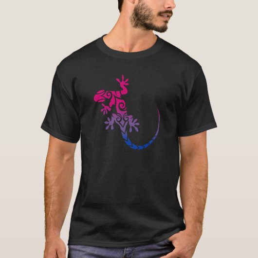 Bisexual Pride Flag Cute Lizard Subtle LGBTQ LGBT T-Shirt (Vorderseite)