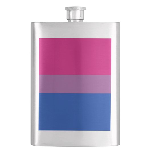 Bisexual Pride Flag Flachmann (Vorderseite)