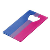 Bisexual Pride Flag Geldbeutel Flaschenöffner (Vorderseite Schrägansicht)