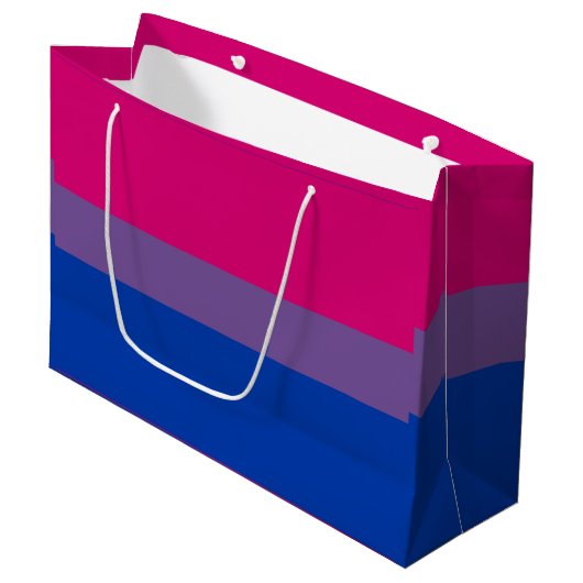 Bisexual Pride Flag Große Geschenktüte (Vorderseite Schrägansicht)