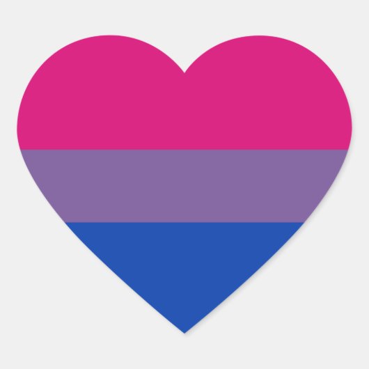 Bisexual Pride Flag Herz-Aufkleber (Vorderseite)