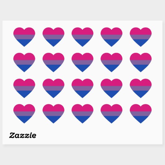 Bisexual Pride Flag Herz-Aufkleber (Blatt)