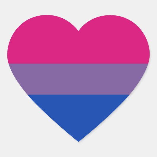 Bisexual Pride Flag Herz-Aufkleber (Vorderseite)