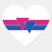 Bisexual Pride Flag Herz-Aufkleber (Vorderseite)