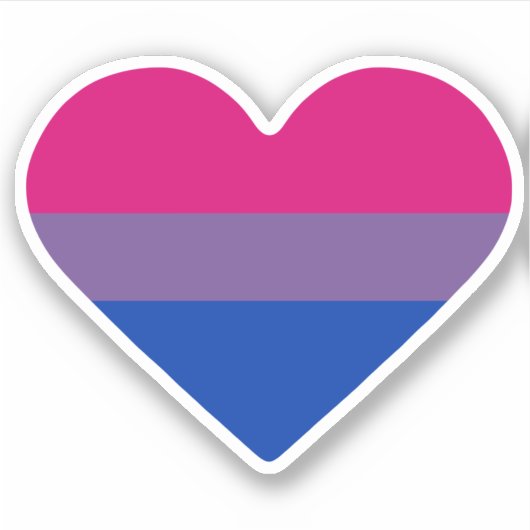 Bisexual Pride Flag Herz Aufkleber (Vorderseite)