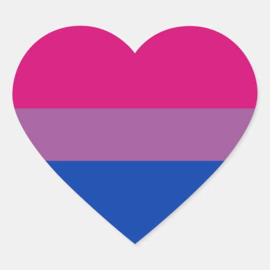 Bisexual Pride Flag Herz-Aufkleber (Vorderseite)