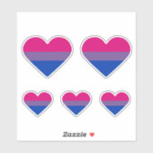 Bisexual Pride Flag Herz Aufkleber (Blatt)