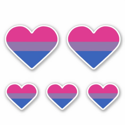 Bisexual Pride Flag Herz Aufkleber (Vorderseite)