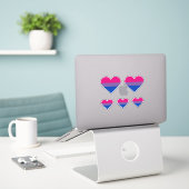 Bisexual Pride Flag Herz Aufkleber (Laptop auf Schreibtisch)