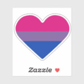 Bisexual Pride Flag Herz Aufkleber (Blatt)