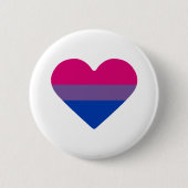 Bisexual Pride Flag Herz Button (Vorderseite)
