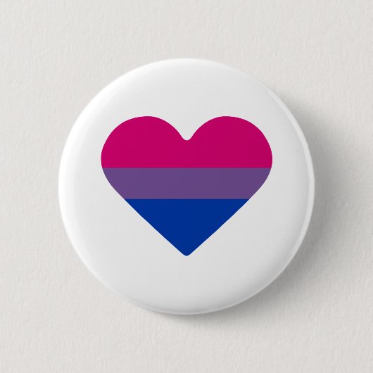 Bisexual Pride Flag Herz Button (Vorderseite)