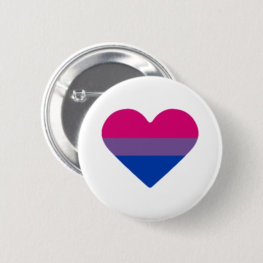Bisexual Pride Flag Herz Button (Vorne & Hinten)