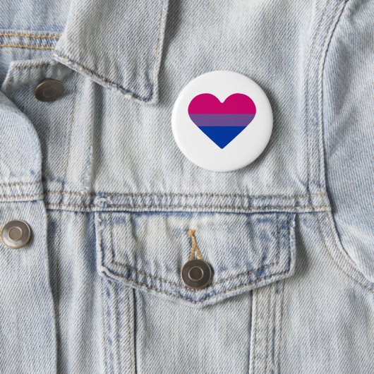 Bisexual Pride Flag Herz Button (Beispiel)